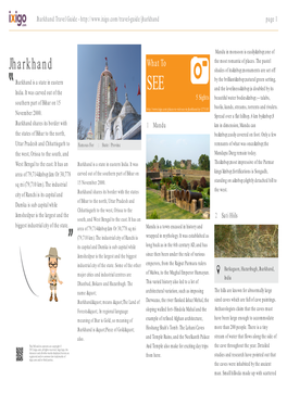 (State of Jharkhand) Travel Guide