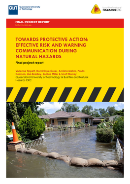 EFFECTIVE RISK and WARNING COMMUNICATION DURING NATURAL HAZARDS Final Project Report