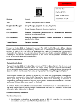 Meeting: Council Title: Cemetery Management Options Report