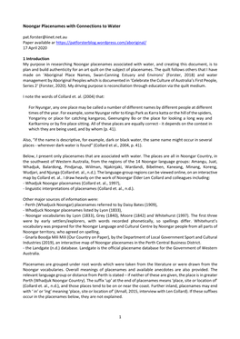 Noongar Placenames with Connections to Water Pat.Forster@Iinet.Net.Au Paper Available Ar 17 April 2020