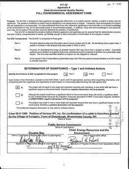 617.20 Appendix a State Environmental Quality Review FULL