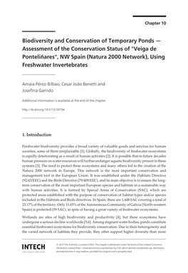 Biodiversity and Conservation of Temporary Ponds — Assessment Of