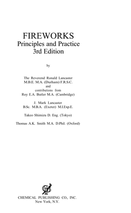 FIREWORKS Principles and Practice 3Rd Edition