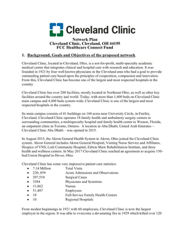 Network Plan Cleveland Clinic, Cleveland, OH 44195 FCC Healthcare Connect Fund