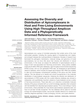 Assessing the Diversity and Distribution of Apicomplexans in Host and Free-Living Environments Using High-Throughput Amplicon Da