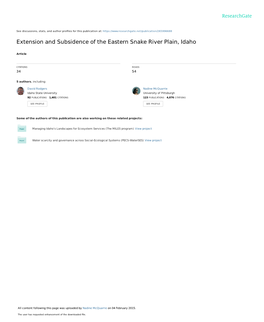 Extension and Subsidence of the Eastern Snake River Plain, Idaho