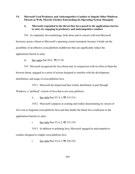 564 VI. Microsoft Used Predatory and Anticompetitive Conduct to Impede