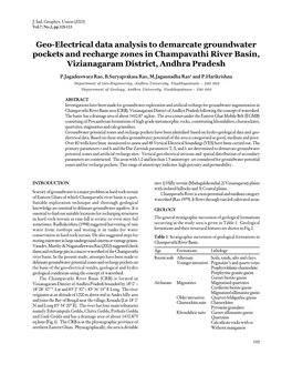 Geo-Electrical Data Analysis to Demarcate Groundwater Pockets and Recharge Zones in Champavathi River Basin, Vizianagaram District, Andhra Pradesh