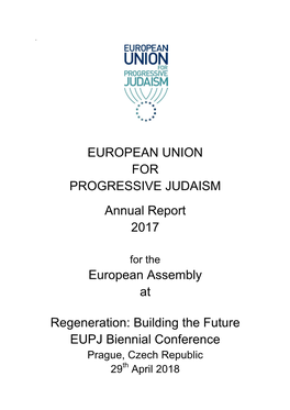 EUROPEAN UNION for PROGRESSIVE JUDAISM Annual