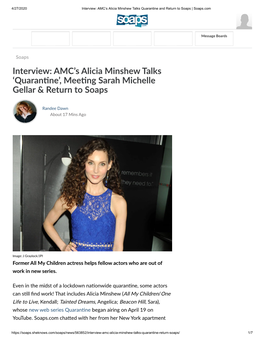 AMC's Alicia Minshew Talks