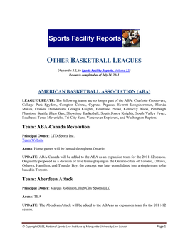 Other Basketball Leagues