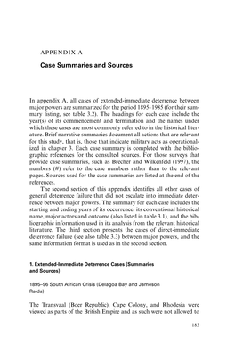 Case Summaries and Sources