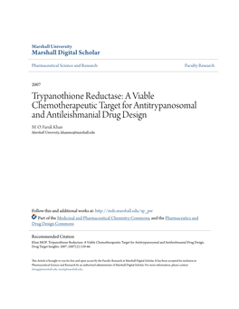 Trypanothione Reductase: a Viable Chemotherapeutic Target for Antitrypanosomal and Antileishmanial Drug Design M