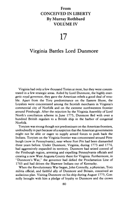 Virginia Battles Lord Dunmore