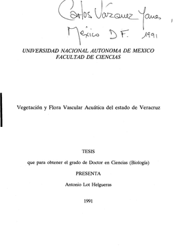 Unwersidad Nacional Autonoma De Mexico Facultad De Ciencias