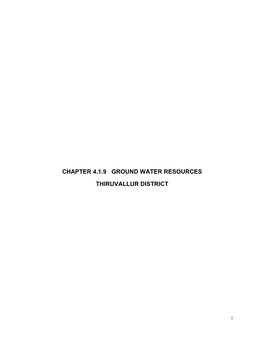 Chapter 4.1.9 Ground Water Resources Thiruvallur District