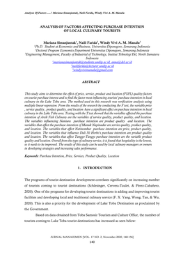 140 Analysis of Factors Affecting Purchase