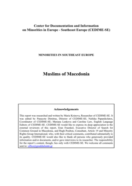 Muslims of Macedonia