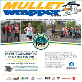 Mulletwrapper@Gulftel.Com • OCT. 10-24, 2018 • 251-968-5683 • 850-492-5221 Page 2 • the Mullet Wrapper • Oct