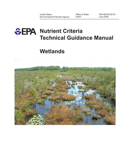 Nutrient Criteria Technical Guidance Manual: Wetlands