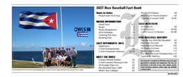2017 Rice Owls Baseball Fact Book