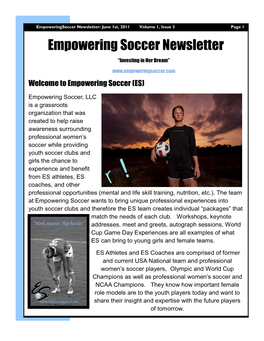 Empowering Soccer Newsletter