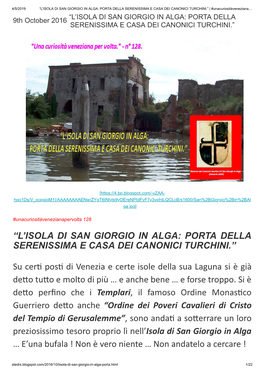 “L'isola Di San Giorgio in Alga: Porta Della Serenissima E