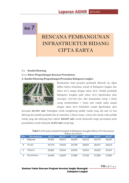 Rencana Pembangunan Infrastruktur Bidang Cipta Karya