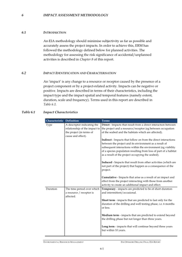 6 IMPACT ASSESSMENT METHODOLOGY 6.1 an EIA