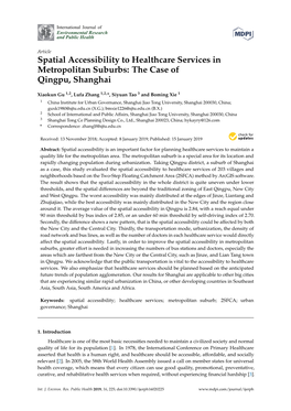 Spatial Accessibility to Healthcare Services in Metropolitan Suburbs: the Case of Qingpu, Shanghai