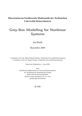 Grey-Box Modelling for Nonlinear Systems