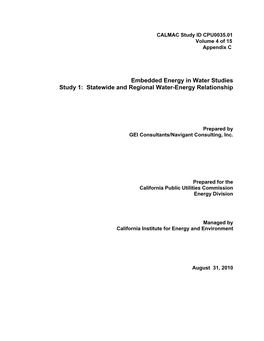 Statewide and Regional Water-Energy Relationship