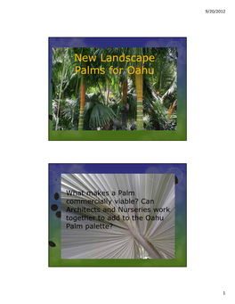 New Landscape Palms for Oahu