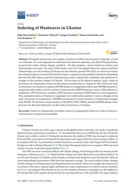 Indexing of Heatwaves in Ukraine