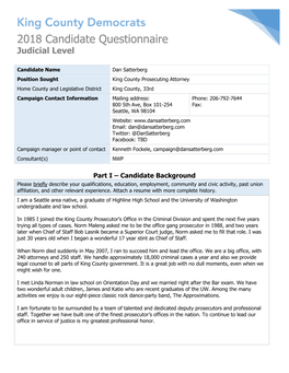 2018 Candidate Questionnaire Judicial Level