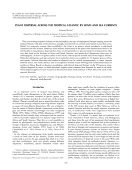 Plant Dispersal Across the Tropical Atlantic by Wind and Sea Currents