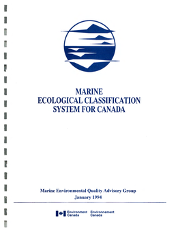 Marine Ecological Classification System for Canada