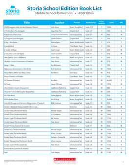 Storia School Edition Book List Middle School Collection • 400 Titles