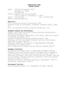 CURRICULUM VITAE NATHAN TARCOV Home