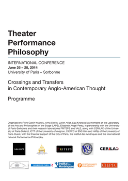 Theater Performance Philosophy
