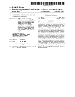 (12) Patent Application Publication (10) Pub. No.: US 2005/0181077 A1 Asiedu Et Al