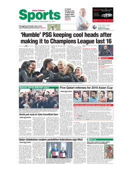 'Humble' PSG Keeping Cool Heads After Making It to Champions