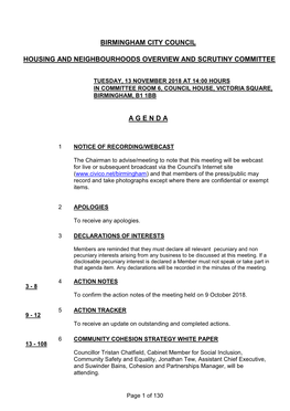 Birmingham City Council Housing and Neighbourhoods Overview And