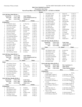 University of Texas at Austin Hy-Tek's MEET MANAGER 6:03 PM 3/30/2013 Page 1 86Th Clyde Littlefield Texas Relays Presented by State Farm Univ.Of Texas-Mike A