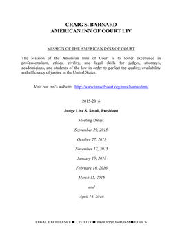 Craig S. Barnard American Inn of Court Liv