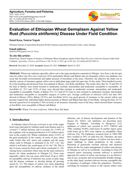 Puccinia Striiformis) Disease Under Field Condition