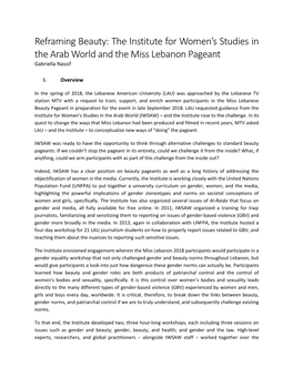 Reframing Beauty: the Institute for Women's Studies in the Arab World