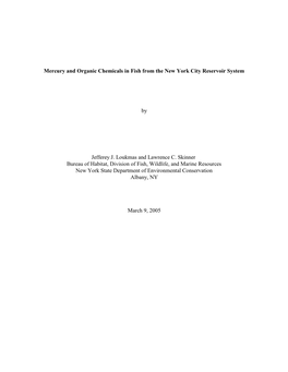 Mercury and Organic Chemicals in Fish from the New York City Reservoir System