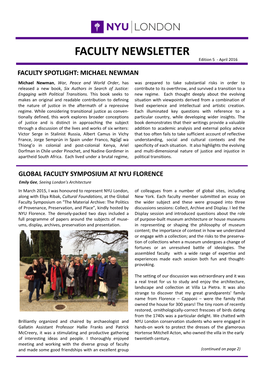 FACULTY NEWSLETTER Edition 5 - April 2016