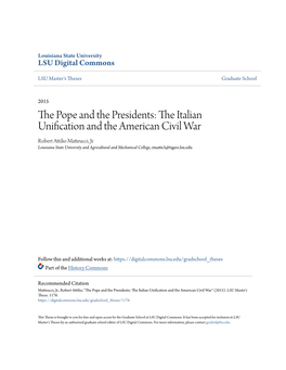 The Italian Unification and the American Civil War